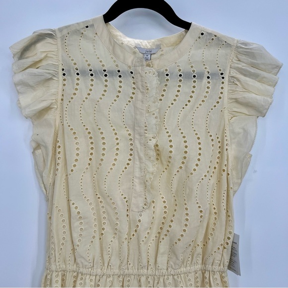 NWT Joie The Krystina Dress Lace Eyelet Mini Sundress Dress Floral Cream M - Picture 9 of 12